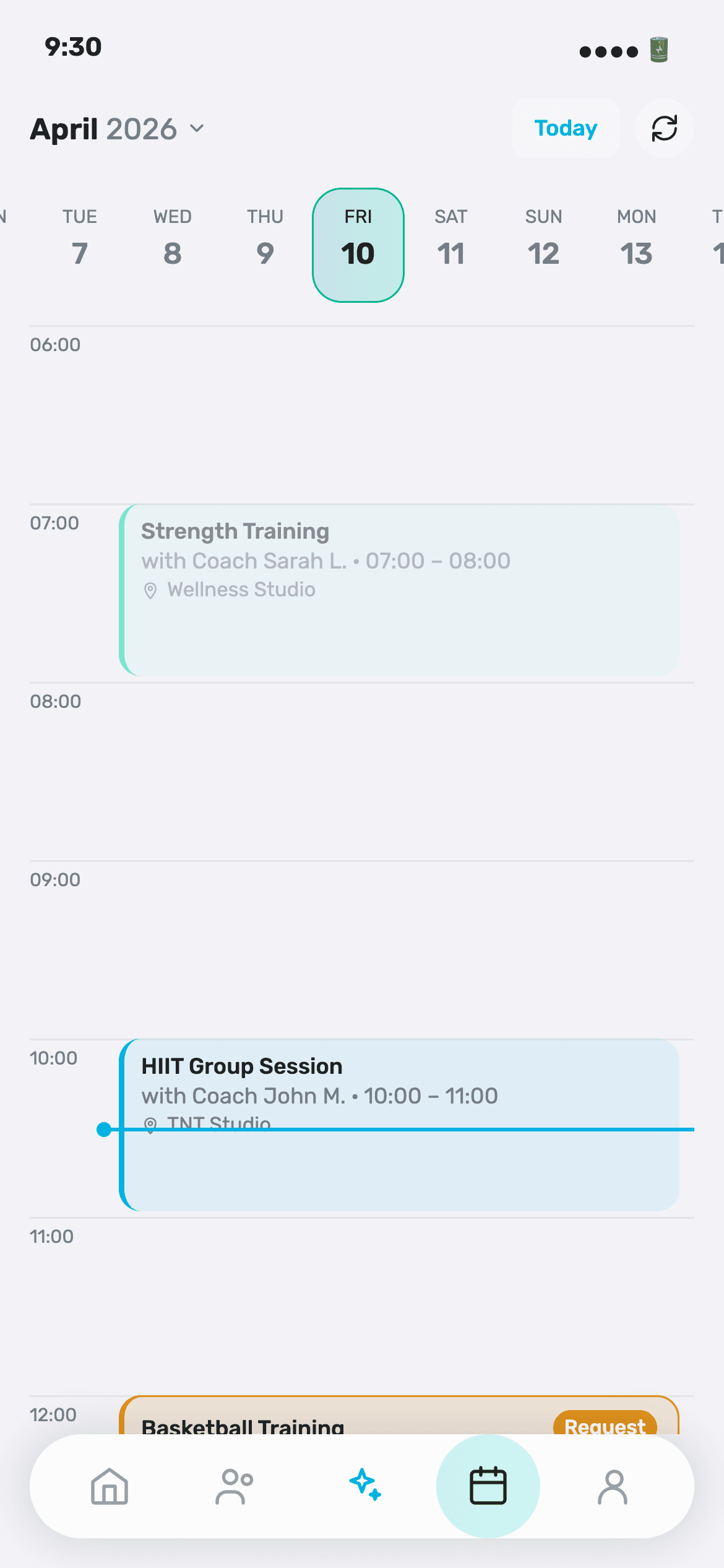 321Fit app, screen 4