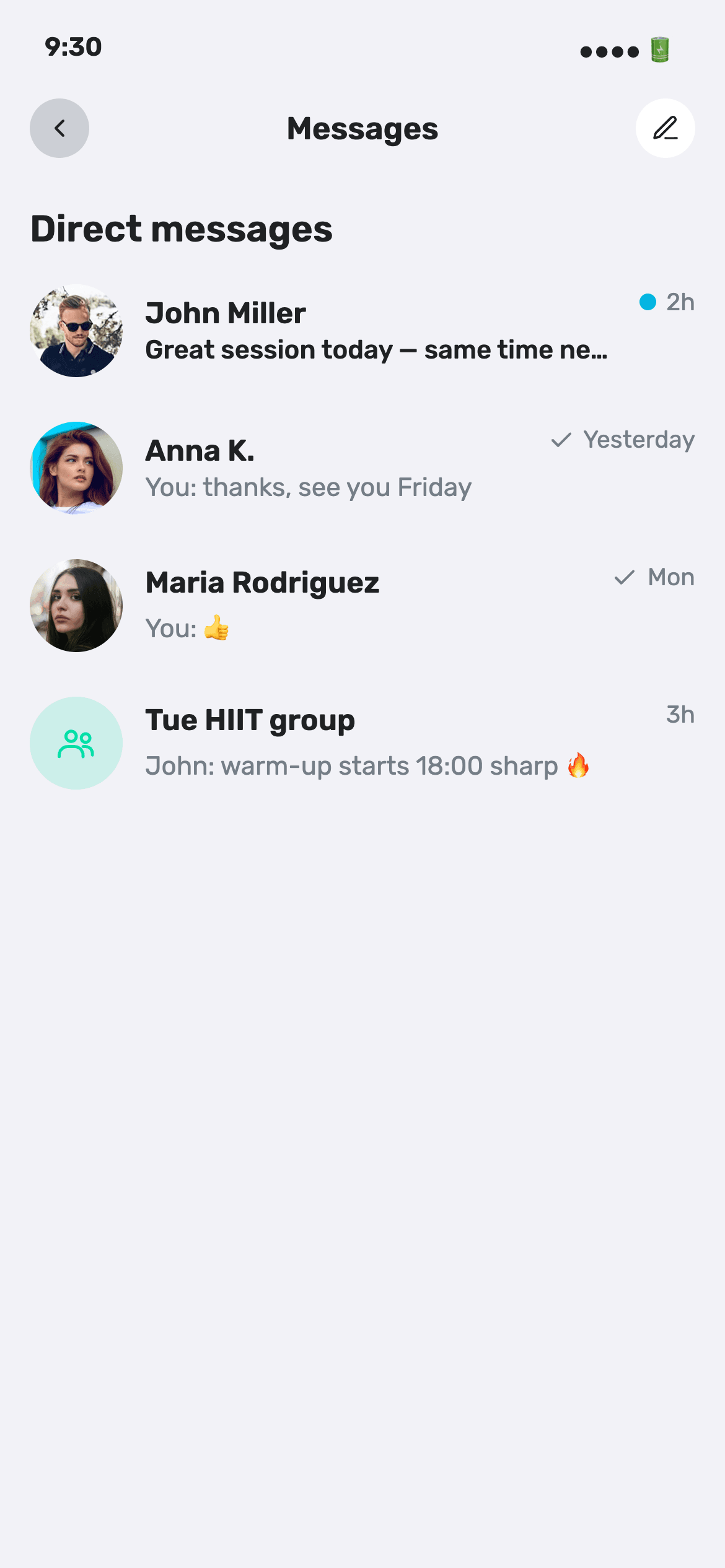 321Fit app, screen 6
